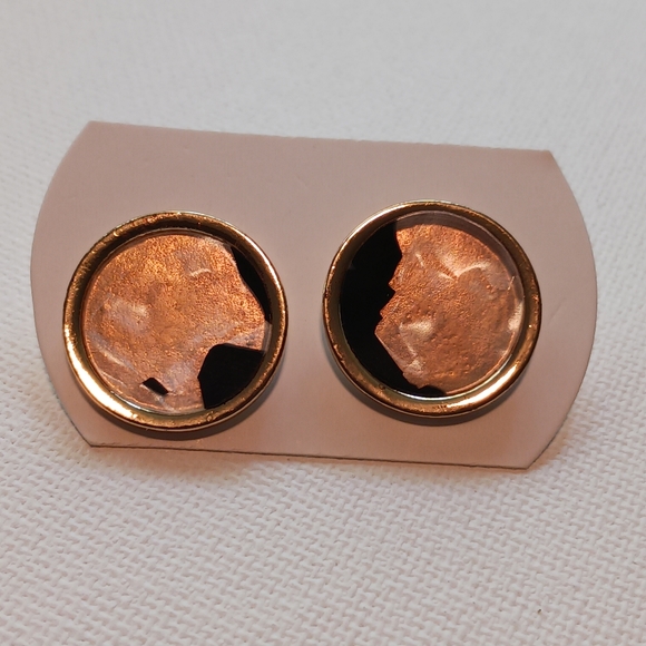 Gold and Black Earrings - Picture 1 of 5